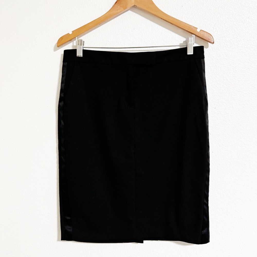Y2K Old Navy Satin Side Stripe Pencil Skirt Black Size 10